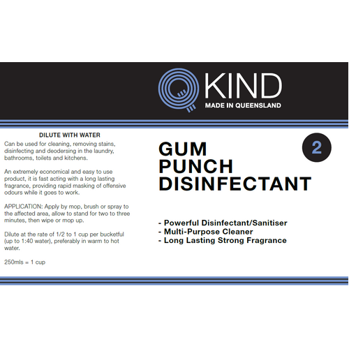 QKIND Gum Punch Disinfectant 750ml Labelled Bottled with Trigger - Empty